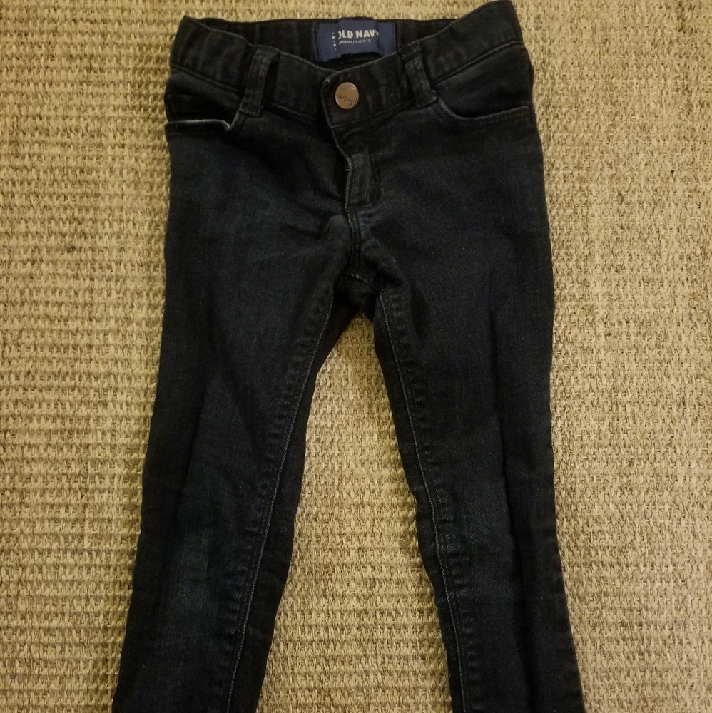 Dark denim skinny jeans with adjustable waist 3T